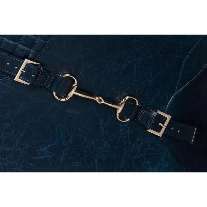 Hera Leather Blue Arm Chair - LOOMLAN - Sarreid - Club Chairs