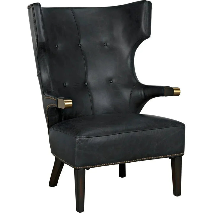 Heracles Chair, Leather - LOOMLAN - Noir - Accent Chairs