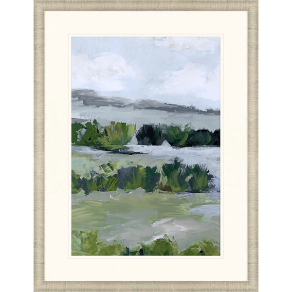 Here Comes the Sun Green Framed Wall Art