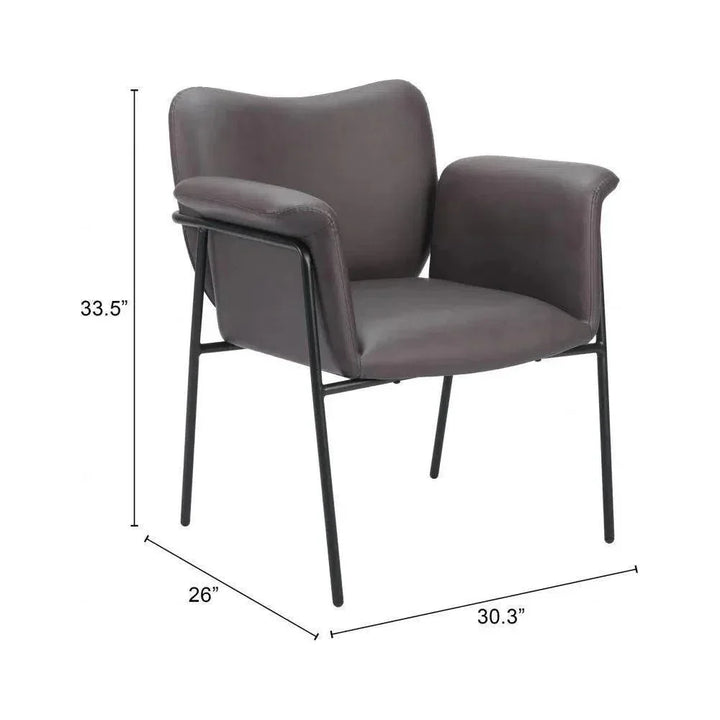 Heritage Wood & Steel Brown Accent Arm Chair - LOOMLAN - Zuo Modern - Accent Chairs