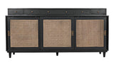 Hermosa Wood Black Sideboard-Sideboards-Noir-LOOMLAN