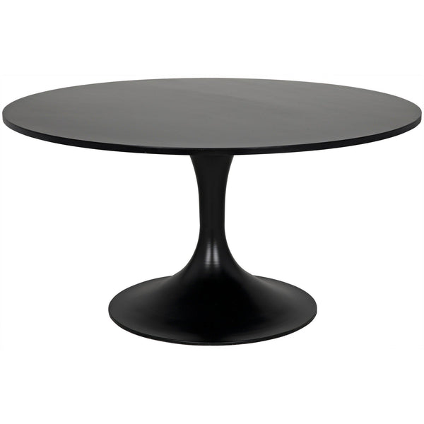 Herno Steel Round Table-Dining Tables-Noir-LOOMLAN
