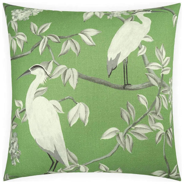 Heron Green Throw Pillow With Insert