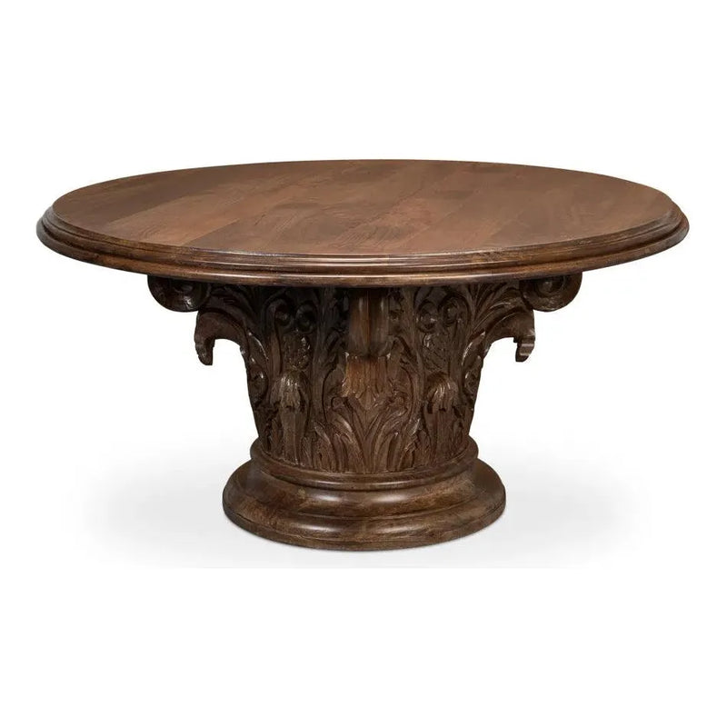 Hestia Carved Round Dining Table