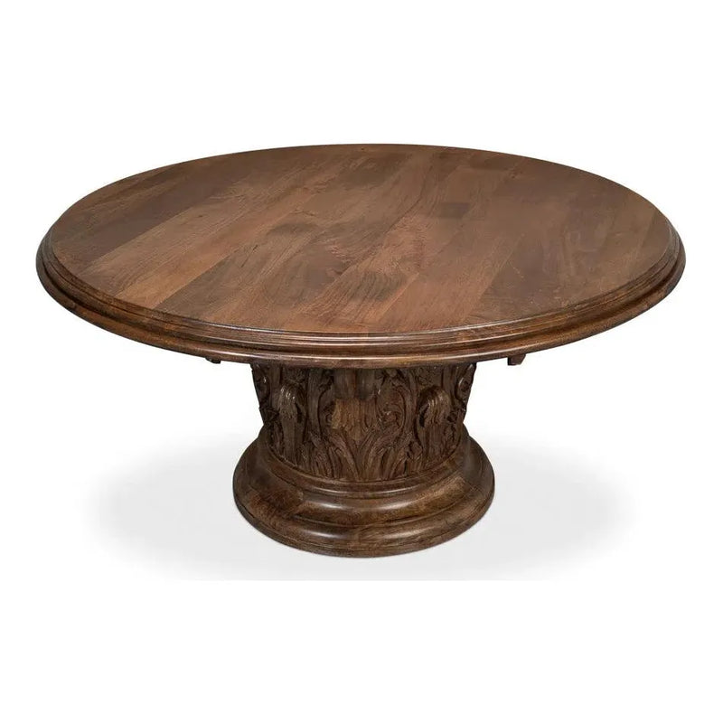 Hestia Carved Round Dining Table