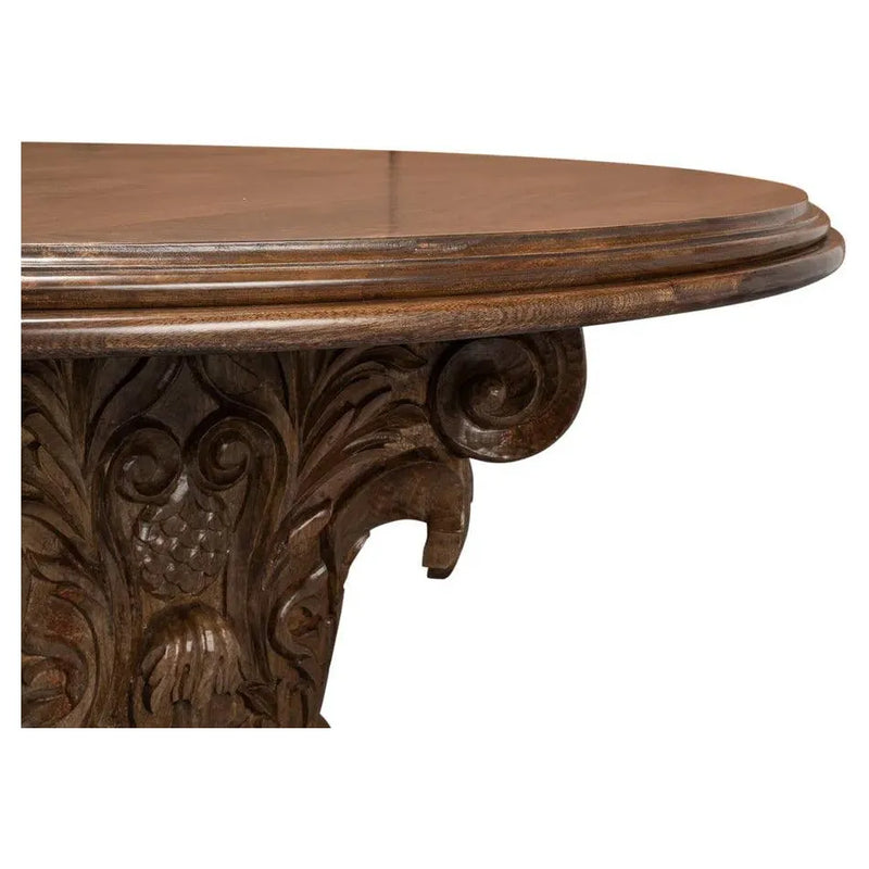 Hestia Carved Round Dining Table