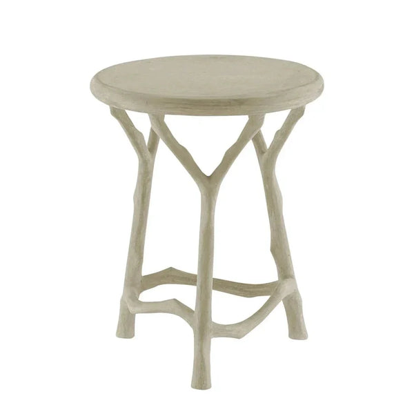 Hidcote Concrete Outdoor Round Accent Table - LOOMLAN - Currey & Co - Outdoor Side Tables