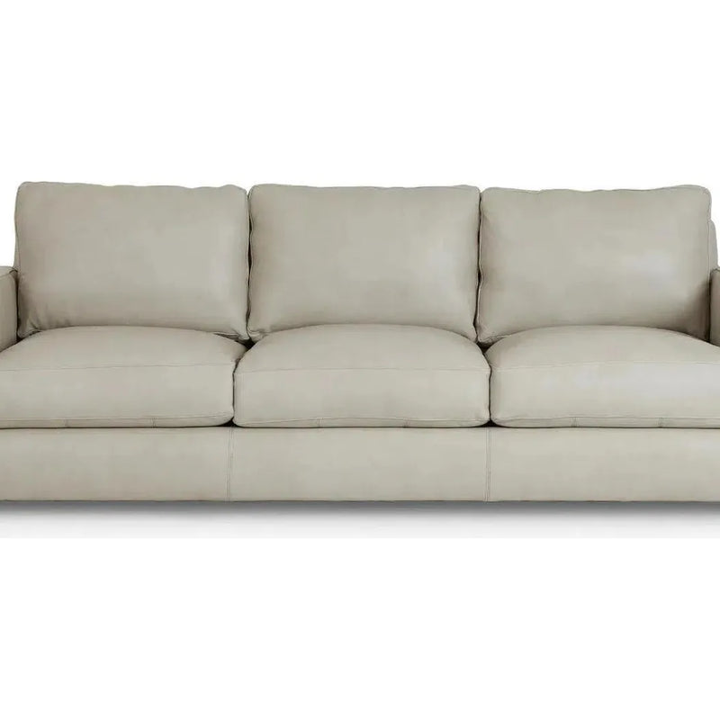 Alabama High Back Leather Sofa Light Gray Made In the USA Sofas & Loveseats LOOMLAN By Uptown Sebastian