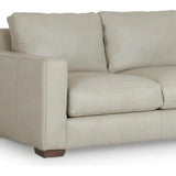 Alabama High Back Leather Sofa Light Gray Made In the USA Sofas & Loveseats LOOMLAN By Uptown Sebastian