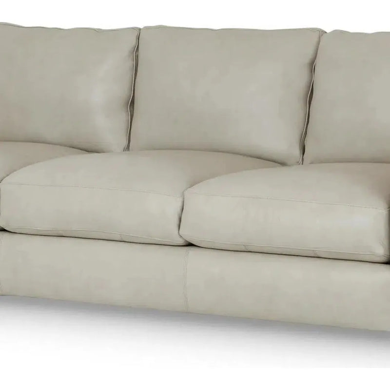 Alabama High Back Leather Sofa Light Gray Made In the USA Sofas & Loveseats LOOMLAN By Uptown Sebastian