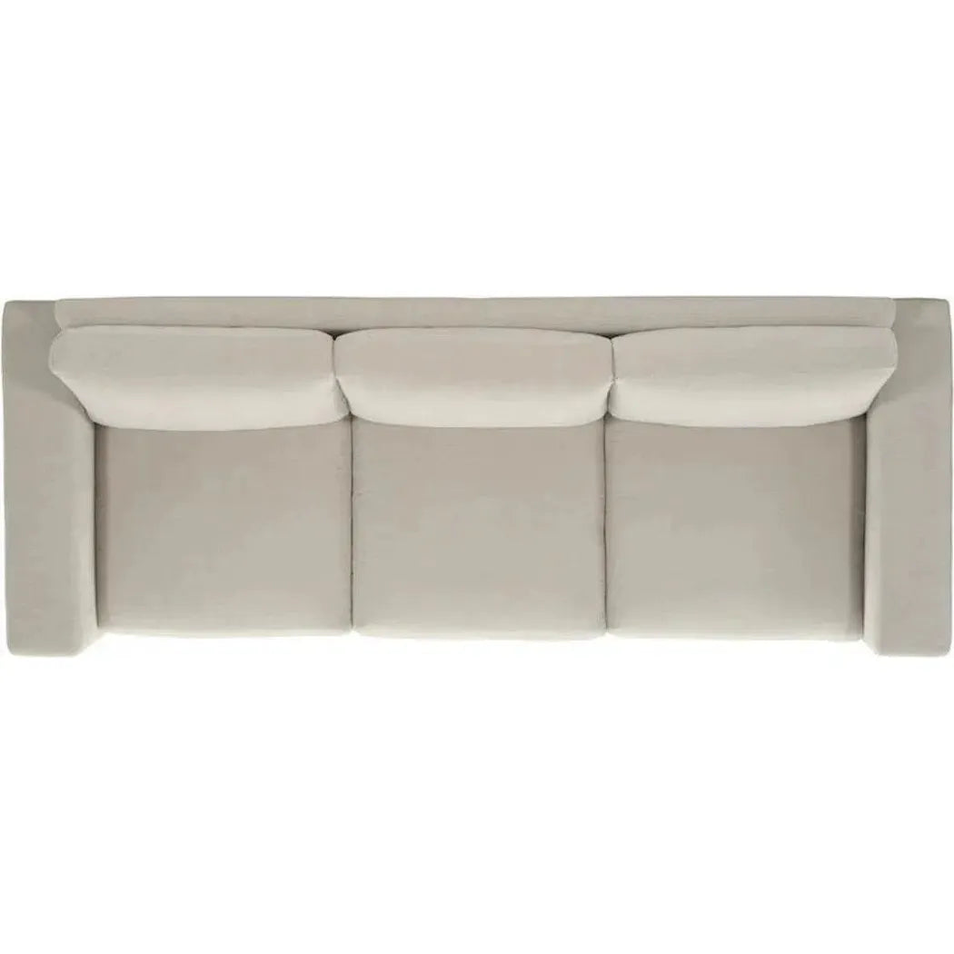 High Back Leather Sofa Light Gray Made the USA