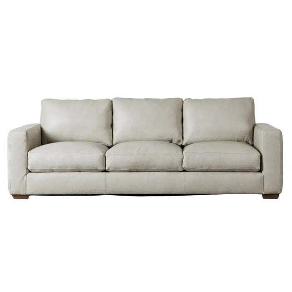 Alabama High Back Leather Sofa Light Gray Made In the USA Sofas & Loveseats LOOMLAN By Uptown Sebastian