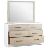 High Gloss Boca Grande 6 Drawer Dresser & Mirror Combo