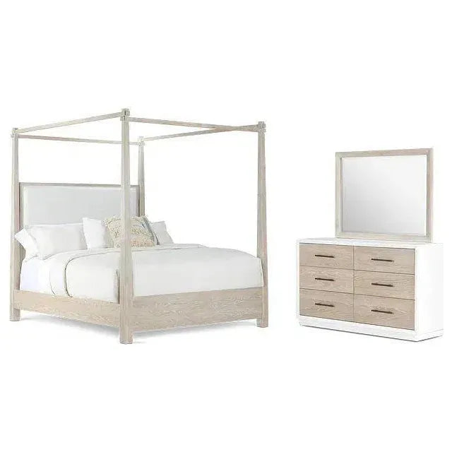 High Gloss Boca Grande 6 Drawer Dresser & Mirror Combo