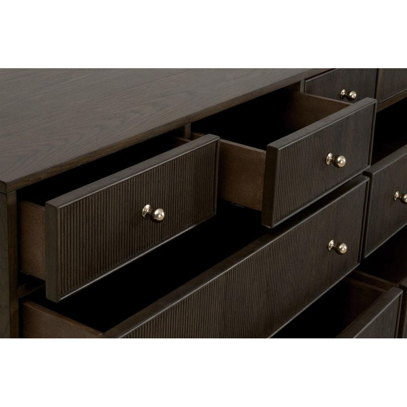 Highland Fluted Wood8-Drawer Dresser-Dressers-Essentials For Living-LOOMLAN