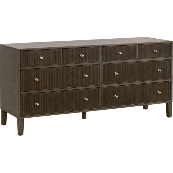 Highland Fluted Wood8-Drawer Dresser-Dressers-Essentials For Living-LOOMLAN