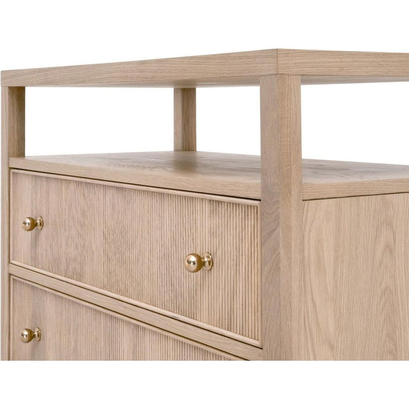 Highland Open Shelf 2-Drawer Nightstand-Nightstands-Essentials For Living-LOOMLAN