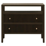 Highland Open Shelf 2-Drawer Nightstand-Nightstands-Essentials For Living-Chocolate Brown-LOOMLAN