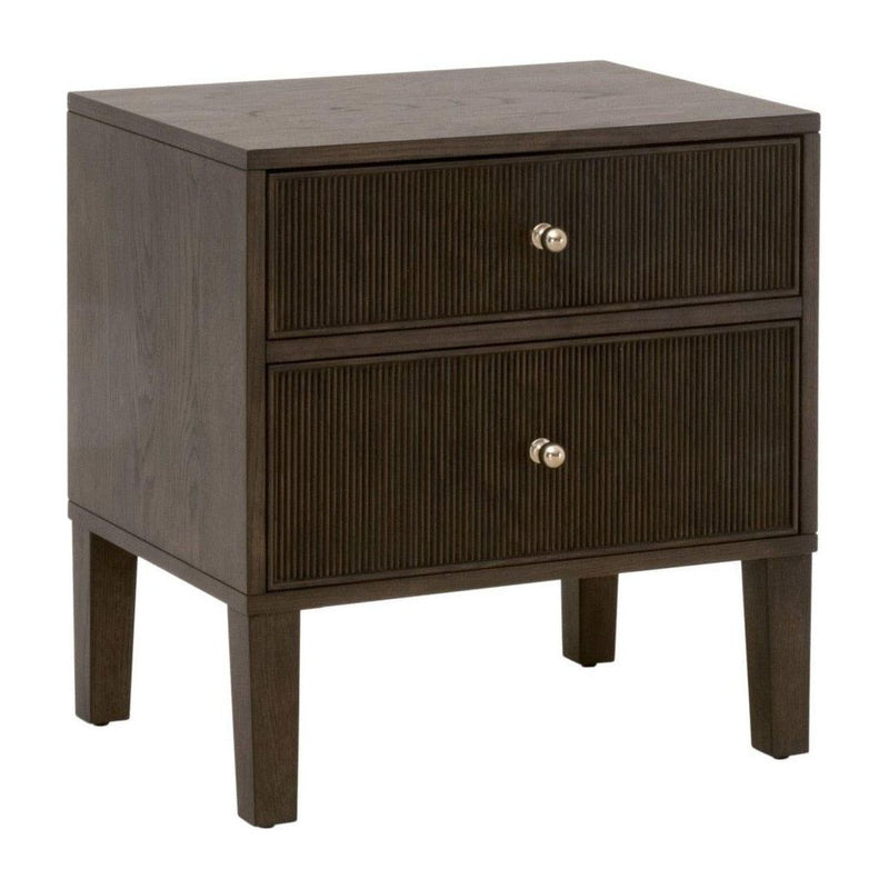 Highland Wooden 2-Drawer Nightstand-Nightstands-Essentials For Living-LOOMLAN