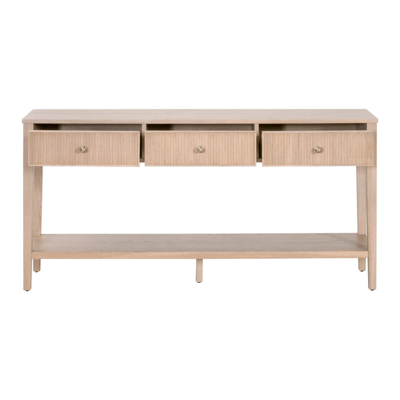 Highland Wooden 3-Drawer Rectangular Console Table