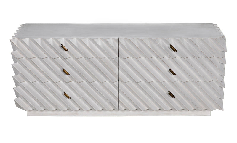 Hikaru Wood and Brass White Dresser-Dressers-Noir-LOOMLAN