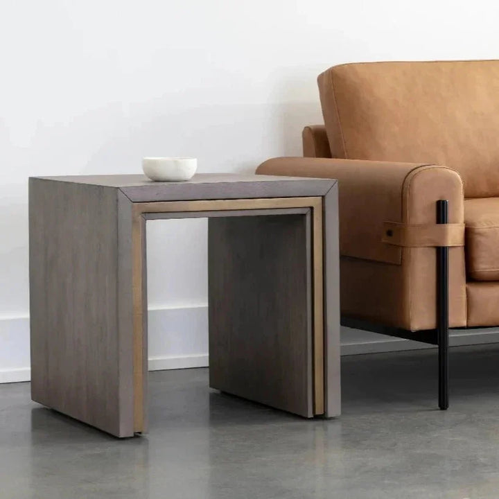 Hilbert Wooden Rectangular Side Table - LOOMLAN - SUNPAN - Side Tables