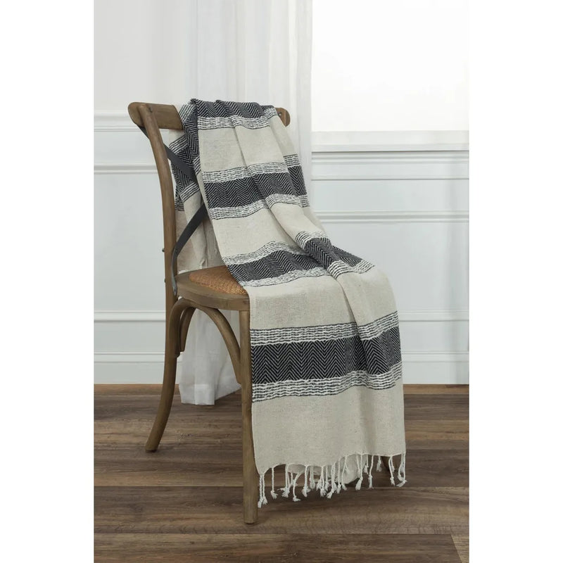 Hilda Soft Cotton Throw Blanket With Fringe