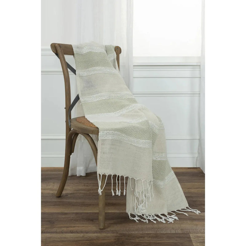 Hilda Soft Cotton Throw Blanket With Fringe