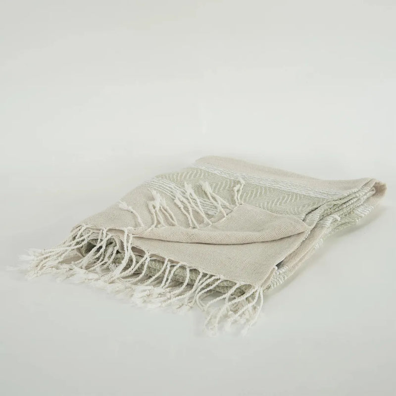 Hilda Soft Cotton Throw Blanket With Fringe