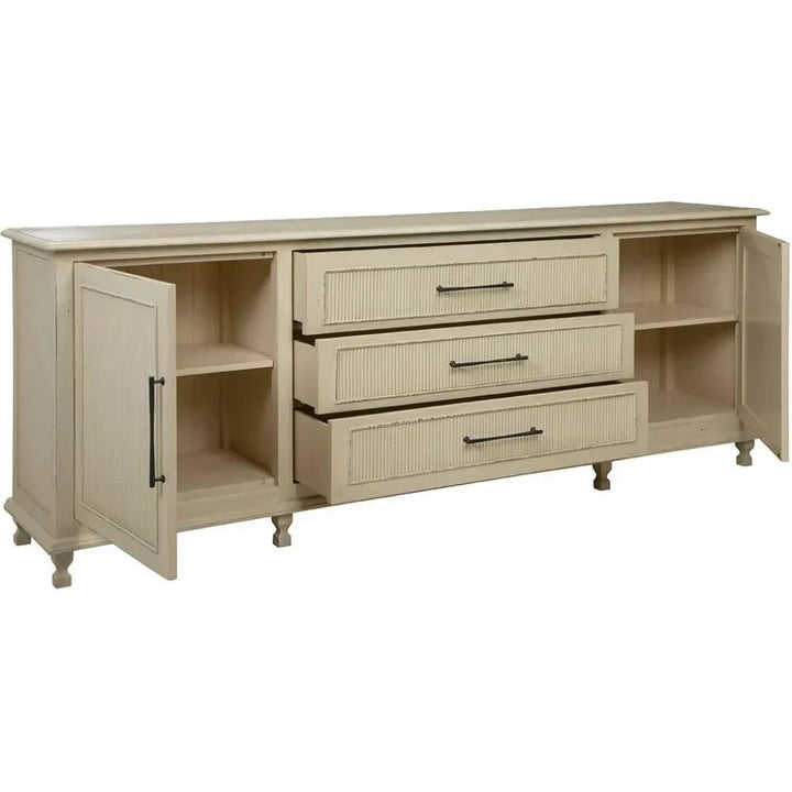 96-Inch Solid Wood Sideboard Buffet Cabinet | LOOMLAN