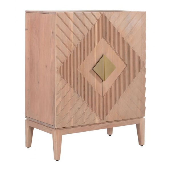 Hira Two Doors Natural Wooden Cabinet