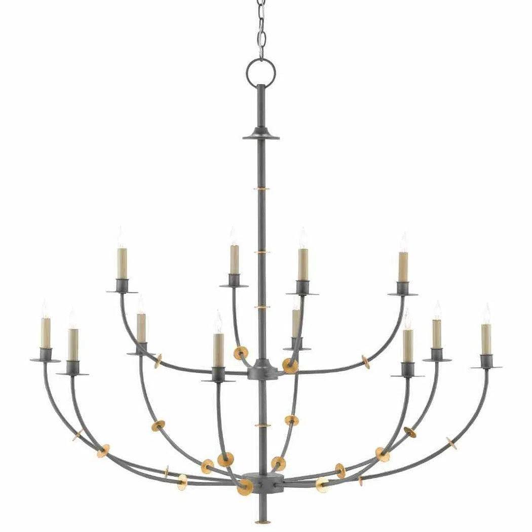 Hiroshi Gray Gold Leaf Balladier Chandelier