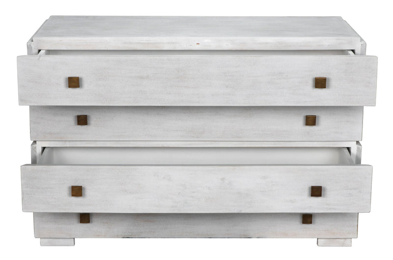 Hofman Wood and Brass White Dresser-Dressers-Noir-LOOMLAN