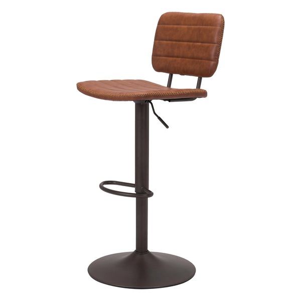 Holden Bar Chair Vintage Brown Bar Stools LOOMLAN By Zuo Modern