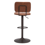 Holden Bar Chair Vintage Brown Bar Stools LOOMLAN By Zuo Modern