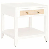 Holland 1-Drawer Side Table With Drawers White Natural Rattan Side Tables LOOMLAN By Essentials For Living