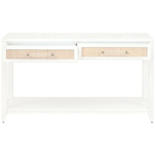 Holland 2-Drawer Console Table With Drawers White Rattan Console Tables LOOMLAN By Essentials For Living