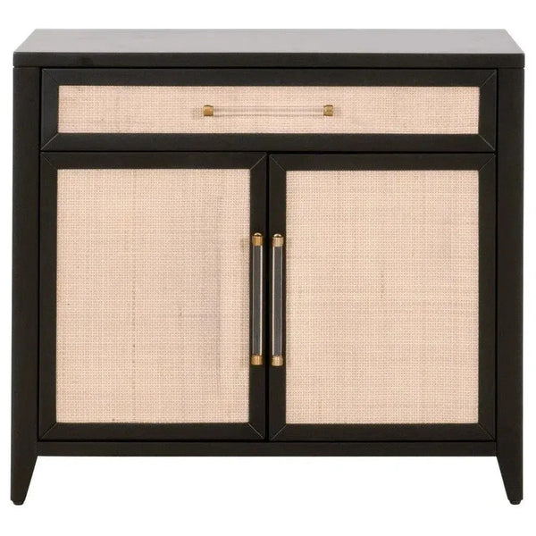 Holland Media Chest Solid Wood & Rattan Inlay