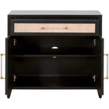 Holland Media Chest Solid Wood & Rattan Inlay