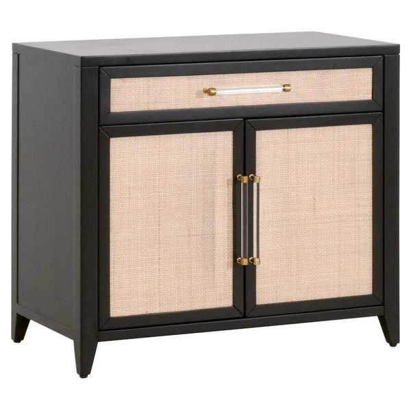 Holland Media Chest Solid Wood & Rattan Inlay