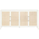Holland Media Sideboard Matte White Natural Rattan Sideboards LOOMLAN By Essentials For Living