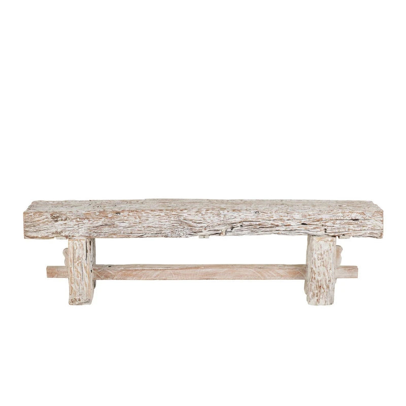 Holland Reclaimed Rustic Wood Bench-Dining Benches-Currey & Co-LOOMLAN