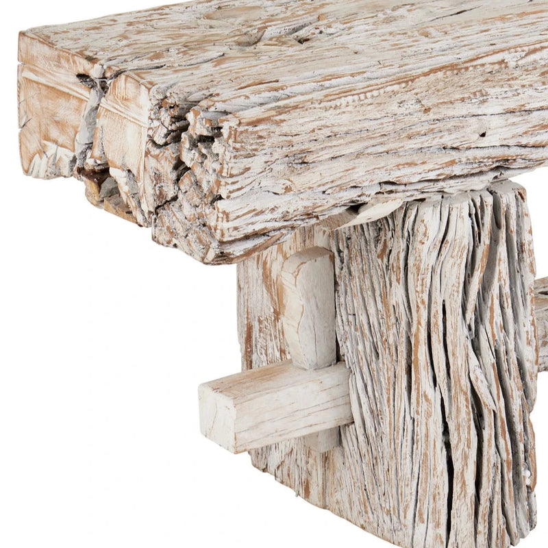 Holland Reclaimed Rustic Wood Bench-Dining Benches-Currey & Co-LOOMLAN