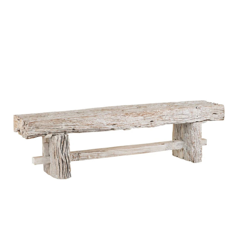 Holland Reclaimed Rustic Wood Bench-Dining Benches-Currey & Co-LOOMLAN