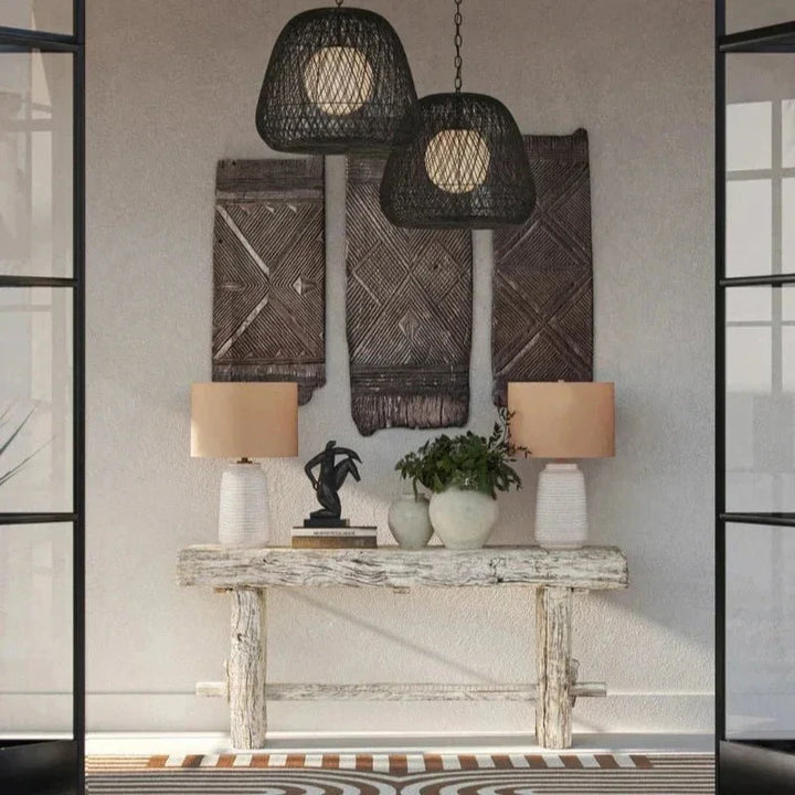 Holland Reclaimed Wood Console Table - LOOMLAN - Currey & Co - Console Tables