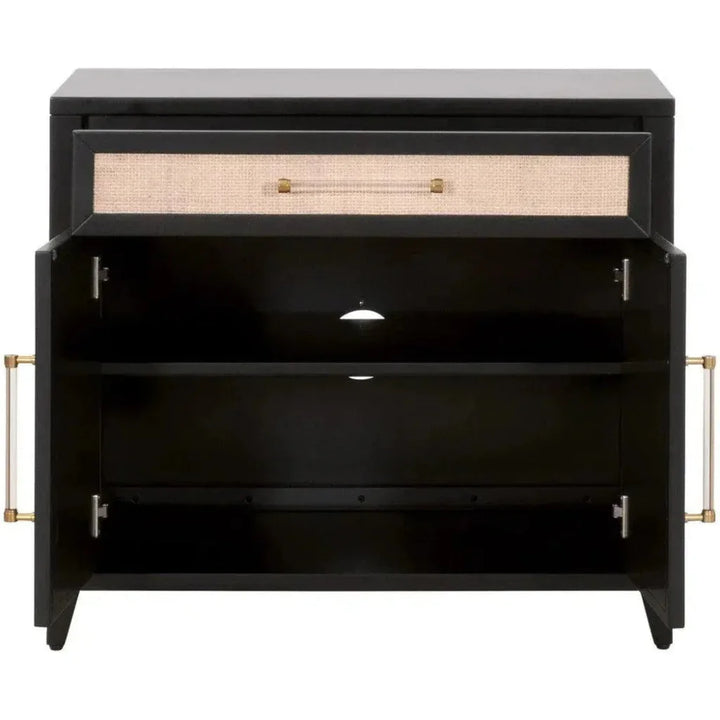 Holland Media Chest Solid Wood & Rattan Inlay - LOOMLAN - Essentials For Living - Chests