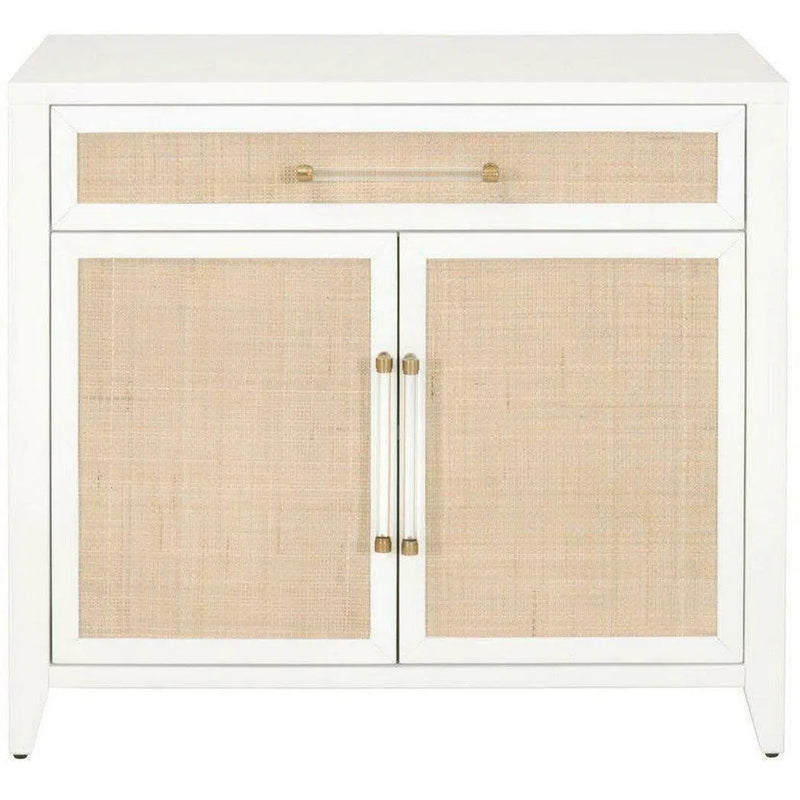 Holland Two Tone White Rattan Scandinavian Nightstand Nightstands LOOMLAN By Essentials For Living