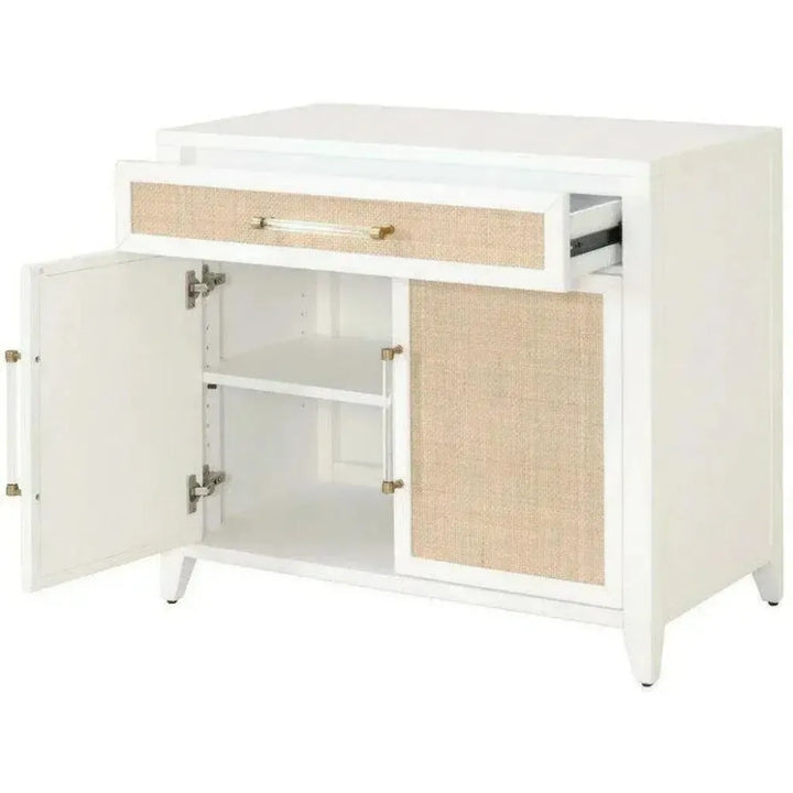 Holland White Rattan Scandinavian Nightstand - LOOMLAN - Essentials For Living - Nightstands
