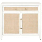 Holland White Rattan Scandinavian Nightstand