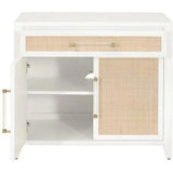 Holland White Rattan Scandinavian Nightstand